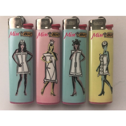 2 X Bic Lighter, Miss Bic slim Unique Fashion lady lighter - Random Design