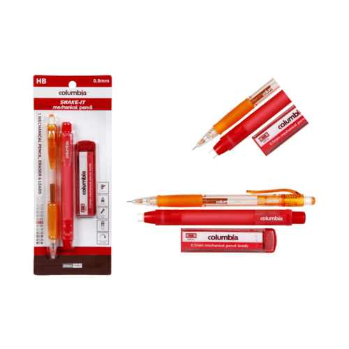 Columbia HB Lead Shake It Mechanical  Pencil 0.5mm Plus Eraser & Lead