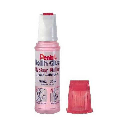 Pentel Roll On Pink Glue 30ml - 12 Pack