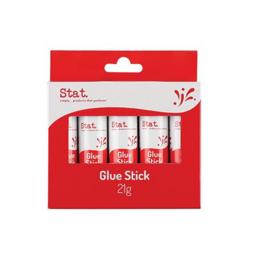 Stat Glue Stick 21gm Acid Free Dries Fast & Clear School Craft Home Work - 5 Pack
