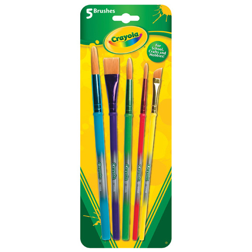 Crayola Multi Purpose Paint Brushes 5 Assorted Colours