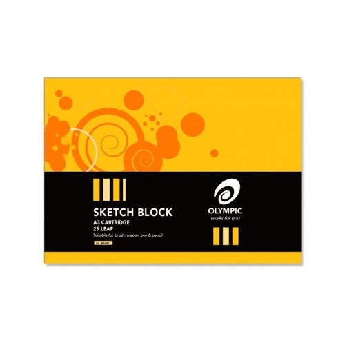 Olympic A3 Sketch Block/Book No.60 25 Sheets (50 Pages) Suitable For Brush Crayon,Pen & Pencil - 140893