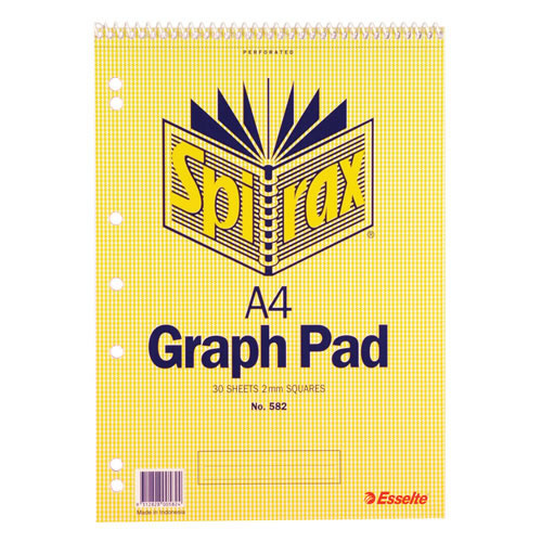 10 X Spirax  No.582 A4 Graph Book 2mm Grids 30 Sheet