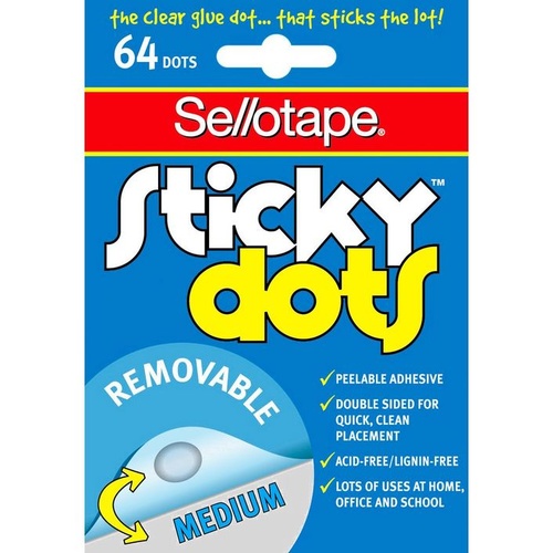 Sellotape Sticky Dots 64 Dots - Removable 