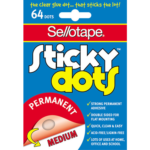 Sellotape Sticky Dots 64 Dots - Permanent