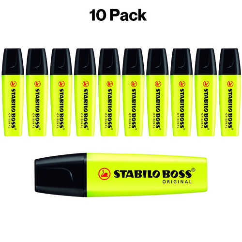 Stabilo Boss Highlighter Yellow 70247 - 10 Pack