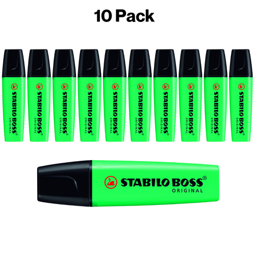 Stabilo Boss Highlighter Green 70336 - 10 Pack
