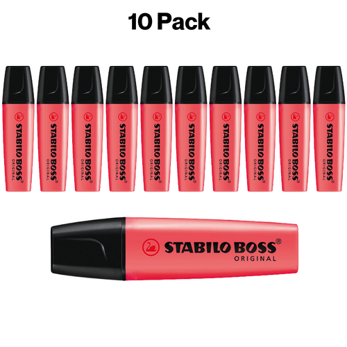Stabilo Boss Highlighter Red 71324 - 10 Pack