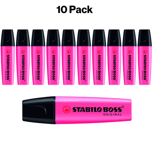 Stabilo Boss Highlighter Pink 70823 - 10 Pack