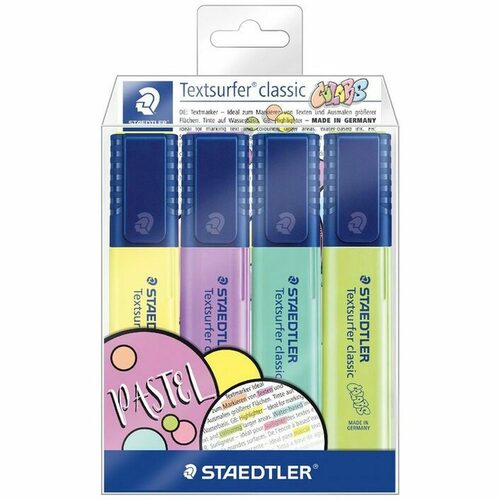 Staedtler Highlighter TextSurfer Classic Desk Stand Pastel Colours - 4 Pack
