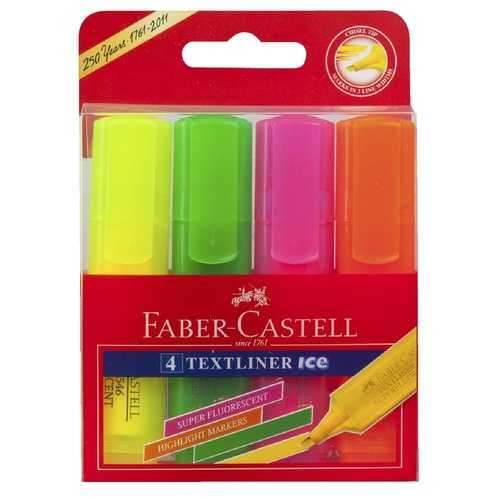 Faber-Castell Highlighter Textliner Ice Assorted Colours - 4 Pack