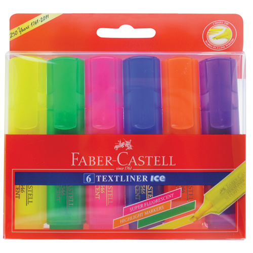 Faber-Castell Highlighter Textliner Ice Assorted Colours  - 6 Pack