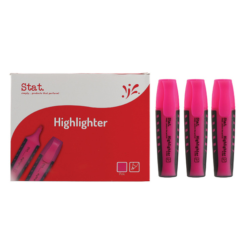 Stat Highlighter Chisel Nib Pink - 10 Pack