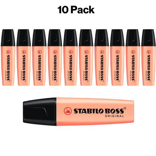 Stabilo Boss Highlighter Pastel Creamy Peach 49632 - 10 Pack