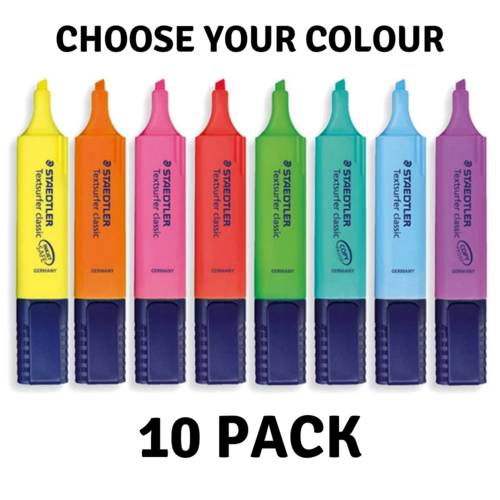 Staedtler Highlighter Textsurfer - 10 Pack (Choose Your Colour)