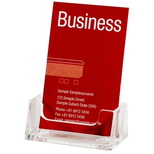 Esselte Acrylic Business Card Holder Portrait  - Clear
