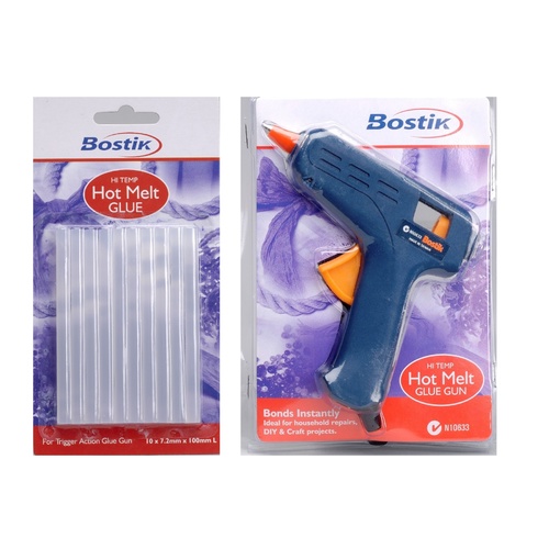 Bostik MGH Hot Melt Glue Gun - High Temp Bonds Instantly +10 Glue Sticks Package