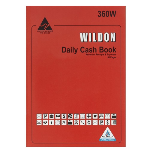 Wildon Daily Cash Book 360W Record Receipts And Expenses - WIL360