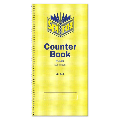 Spirax 543 Counter Book Feint Ruled 397x135mm 120 Page - 10 Pack