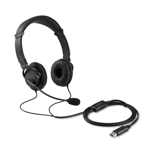 Kensington Headphones Hi-Fi USB-A With Microphone and Volume Control Black - K33065WW