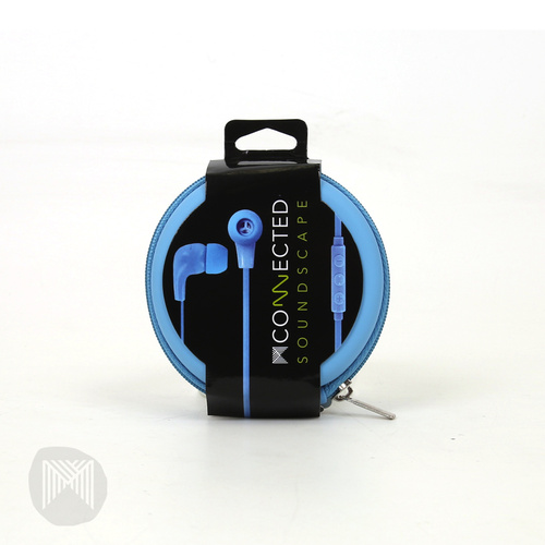 M Connected Soundscape Ear Headphones Earphones With Remote Blue
