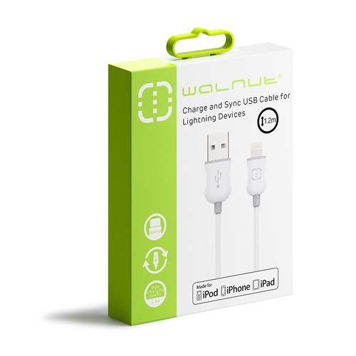 MFI Premium Lightning Cable 1.2 Metre, iPhone, iPad or iPod Charger - White/Grey