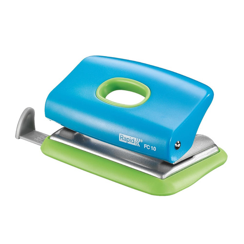 Rapid FC10 Funky Hole Punch 2 Hole 10 Sheet Capacity 00367- 2 Tone Blue and Green