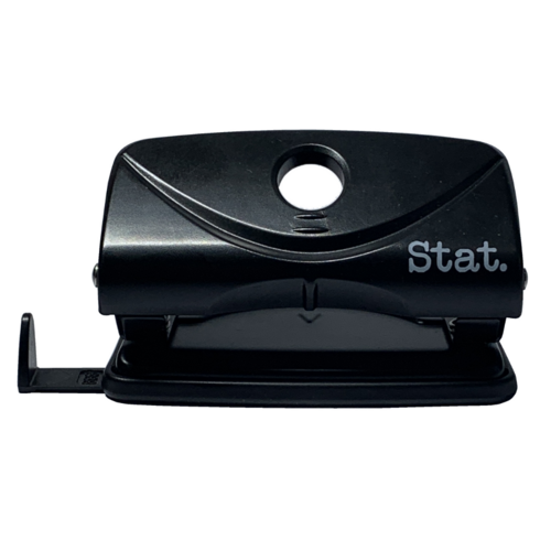 Stat Small Plastic Hole Punch 2 Hole 10 Sheets Capacity 48044 - Black
