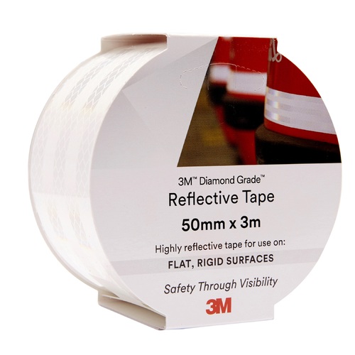 3M Reflective White Diamond Grade Reflective Safety Tape 50mm x 3m Compliant 983