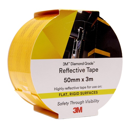 3M Reflective Yellow Diamond Grade Reflective Safety Tape 50mm x 3m Compliant 983-71