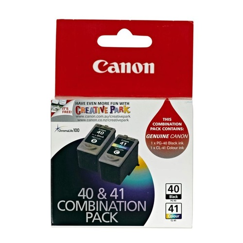 Canon Genuine PG-40 / CL-41 Combo Pack Ink Cartridge - Includes 1 x PG-40 Black & 1 x CL-41 Colour
