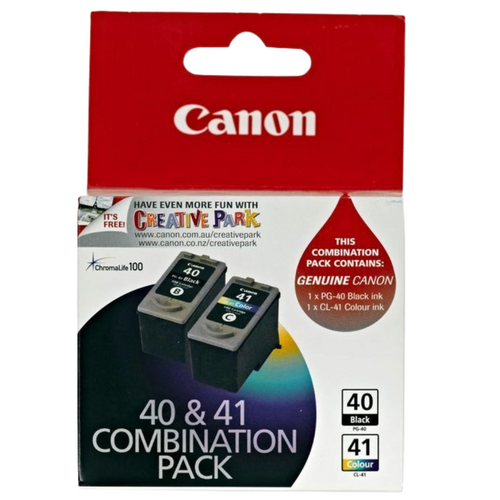 Canon Genuine PG-40 / CL-41 Combo Pack Ink Cartridge - Includes 1 x PG-40 Black & 1 x CL-41 Colour