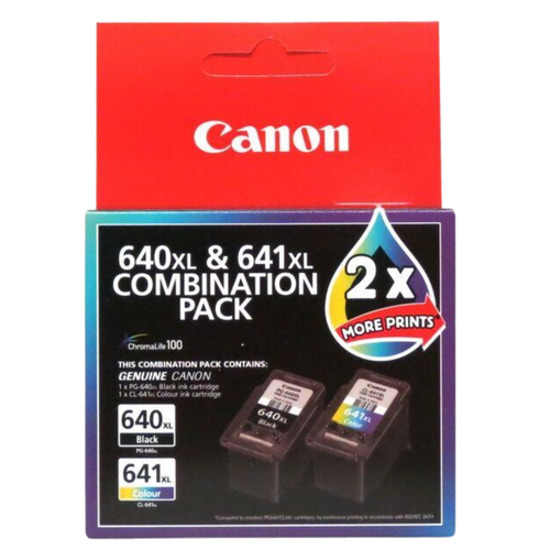 Canon Genuine 640XL & 641XL Combo Pack Ink Cartridge - Black & Colour