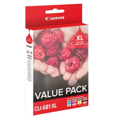 Canon Genuine CLI-681XL Value Pack - Black, Cyan, Magenta, Yellow