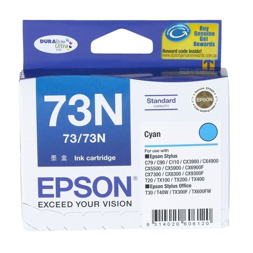 Epson  Genuine T1052 (73N) Cyan Ink Cartridge - Cyan 