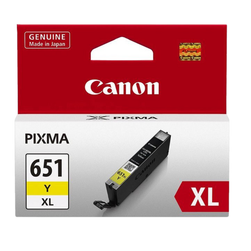 Canon Genuine CLI651XL Yellow Ink Cartridge High Yield - Yellow