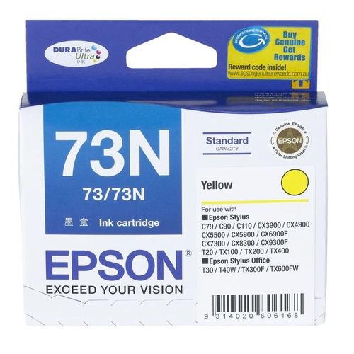 Epson Genuine T1054 (73N) Yellow Ink Cartridge - Yellow 