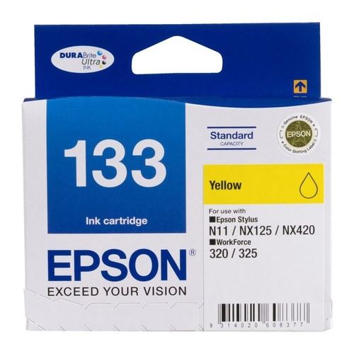 Epson Genuine T1334 (133) Yellow Ink Cartridge - Yellow 