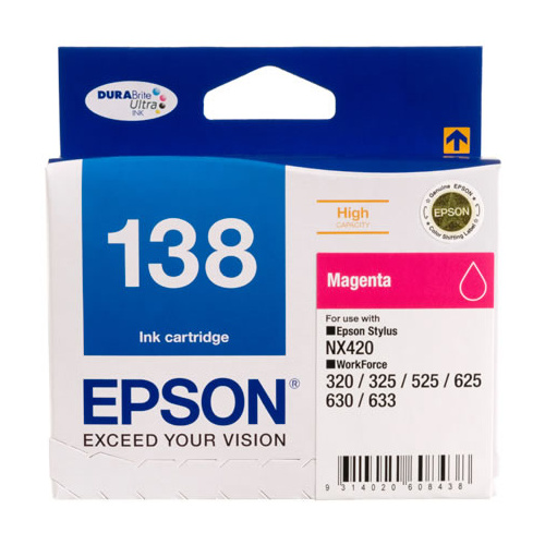 Epson Genuine T1383 (138) H/Y Magenta Ink Cartridge High Yield - Magenta 