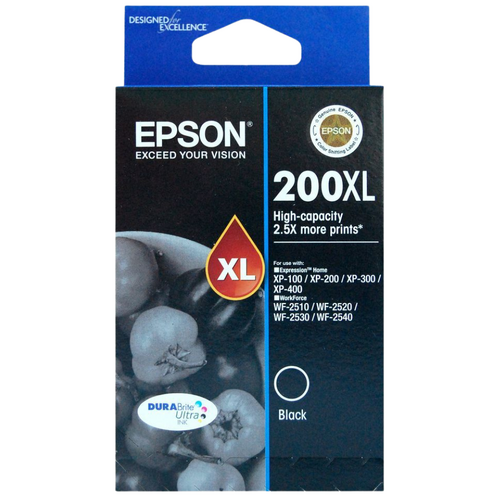 Epson Genuine 200XL Black Ink Cartridge High Yield E200BXL - Black