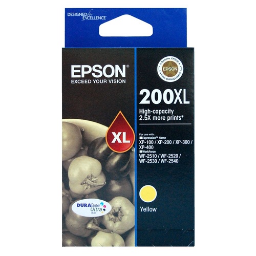 Epson Genuine 200XL Yellow Ink Cartridge High Yield - Yellow 