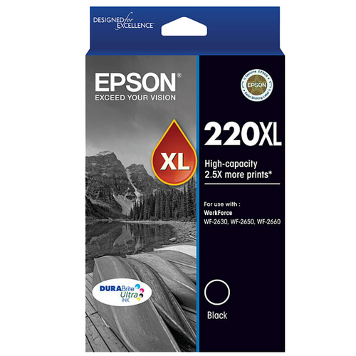 Epson Genuine 220XL Black Ink Cartridge - Black