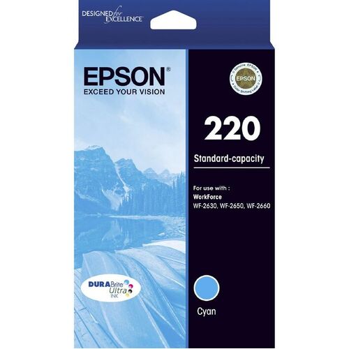 Epson Genuine 220 Ink Cartridge - Cyan