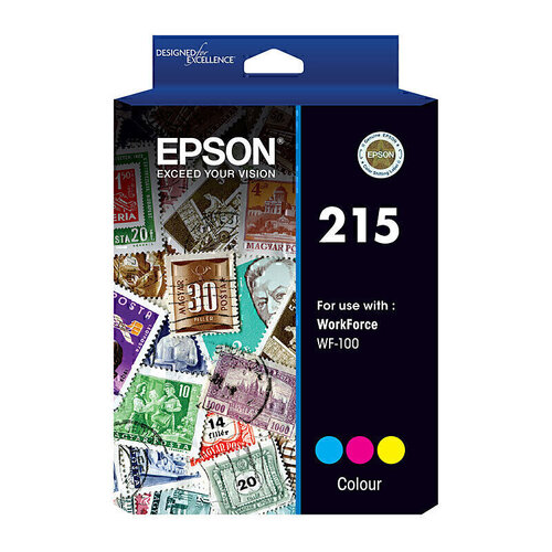 Epson Genuine 215 Colour Ink Cartride Pack CMY Mag/Cyan/Yellow - WF100