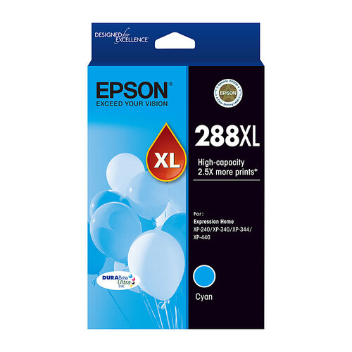 Epson Genuine 288XL Cyan Ink Cartridge HIGH Capacity - Cyan