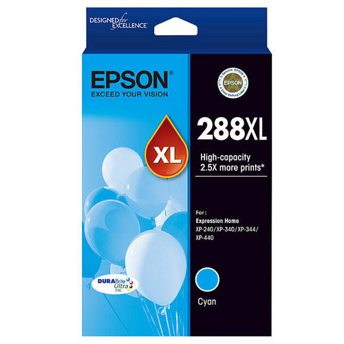 Epson Genuine 288XL Cyan Ink Cartridge HIGH Capacity - Cyan