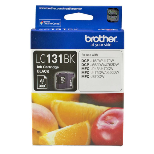 Brother Genuine LC-131BK BLACK Ink Cartridge For DCPJ152W DCPJ172W DCPJ552DW - 300 Pages
