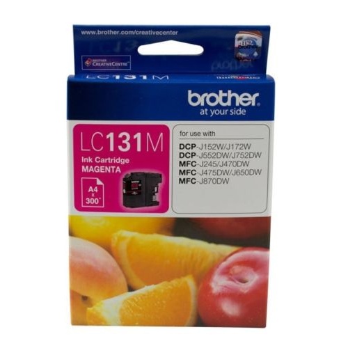 Brother Genuine LC-131M Magenta Ink Cartridge - 300 Pages