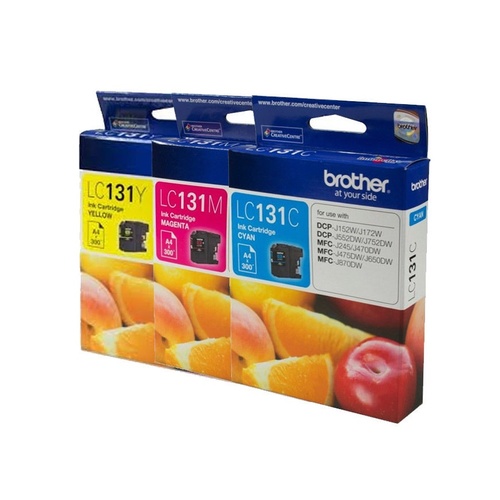 Brother Genuine LC131 C/M/Y 3 x Color Ink Cartridges For DCPJ152W/J172W/J752DW/MFC-J470DW/J870DW