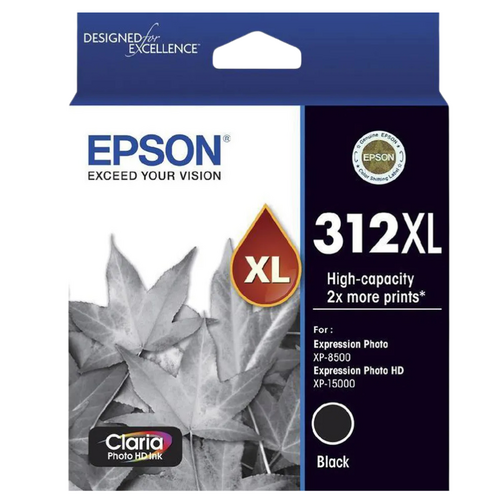 Epson Genuine 312XL High Capacity Ink Cartridge Black - E312BXL